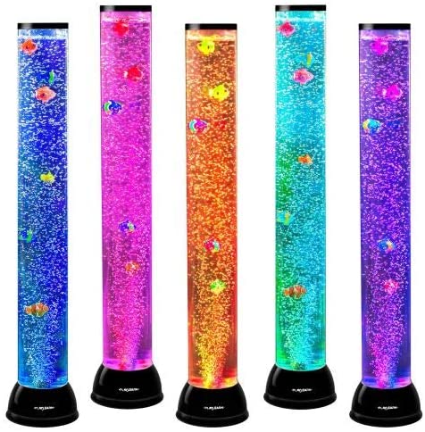 Playlearn Sensory Bubble Tube – 31 Inch Fake Fish Tank Floor Lamp – Color Changing – Calming Effect