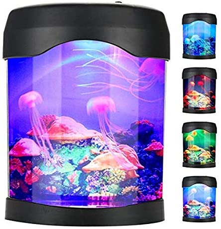 USB Jellyfish Lamp,Electric Aquarium Tank Ocean Mood Night Light LED Jellyfish Lava Lamp with Color Changing for Living Room Home Bedroom Desktop Decoration Gift for Kids