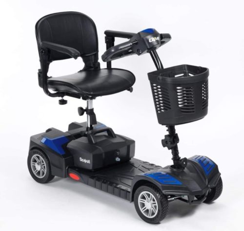 Wheelchair Wheelchair, Medical Rehab Chair for Seniors,Old People,Scout Venture Scooter 4 Wheel - Lightweight Folding Power Scooter - Motorized Mobility Scooter for Adults,Blue