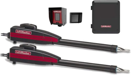 Liftmaster LA400PKGU Dual Swing Automatic Gate Opener Kit, Battery Backup, Receiver & Photocell Included! and Receive A Free FAAC Gift Bundle (t-Shirt, hat, Screw Driver)