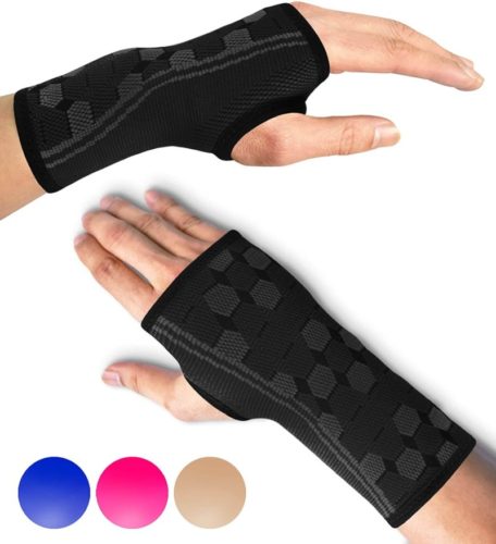 Sparthos Wrist Support Sleeves (Pair) – Medical Compression for Carpal Tunnel and Wrist Pain Relief – Wrist Brace for Men and Women – Made from Innovative Breathable Elastic Blend