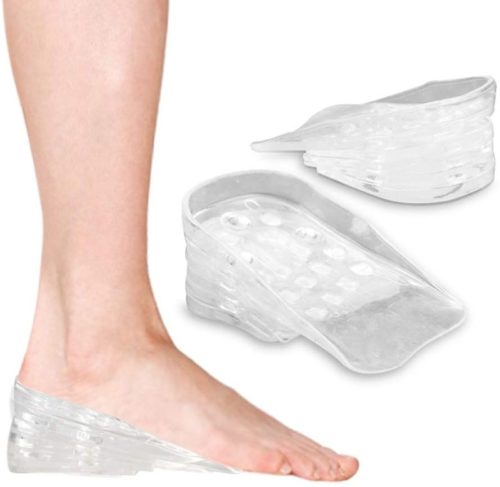 Refial Height Increase Insole 5-Layer Silicone Heel Cushion Inserts Gel Heel Pads Heel Lift Taller Height Lift Shoe Inserts Men Women