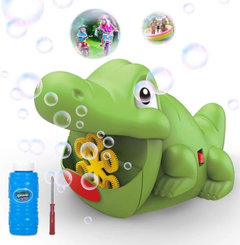 WisToyz Bubble Machine Automatic Bubble Blower 500+ Bubbles per Minute, Indoor Outdoor Bubble Machine for Kids, Baby Bath Toys Easy to Use Bubble Maker with 4OZ Bubble Solution 2 AA Batteries Required
