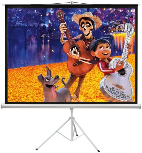 PERLESMITH 100 Inch Projector Screen with Stand Portable for Outdoor Indoor - 4:3 Pull up Foldable Height Adjustable Wrinkle-Free Projection Screen Tripod...