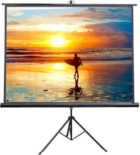VIVO 100" Portable Indoor Outdoor Projector Screen, 100 Inch Diagonal Projection HD 4:3 Projection Pull Up Foldable Stand Tripod (PS-T-100)