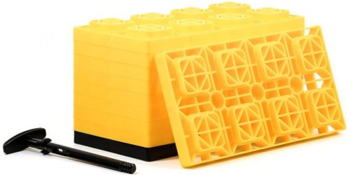 Camco 21023 FasTen 4x2 Leveling Block For Dual Tires, Interlocking Design Allows Stacking To Desired Height, Includes Secure T-Handle Carrying System, Yellow (Pack of 10) (44515) TOP 10 BEST LEVELING BLOCKS IN 2022 REVIEWS