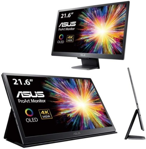 Asus ProArt PQ22UC 21.6" 4K (3840 X 2160) HDR OLED Ultra-Slim Portable Monitor Delta E<2 0.1ms USB Type-C Micro HDMI Dolby Vision HDR10 Hlg Eye Care