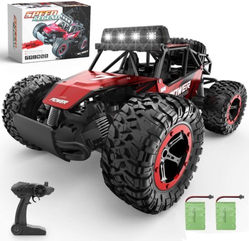 BEZGAR 17 Toy Grade 1:14 Scale Remote Control Car, 2WD High Speed 20 Km/h All Terrains Electric Toy Off Road RC Monster Vehicle Truck Crawler with Two Rechargeable Batteries for Boys Kids and Adults